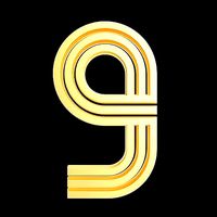 Metal line countdown anniversary number 9