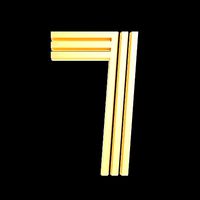 Metal line countdown anniversary number 7