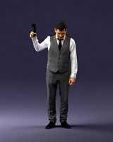 Young man in vest and trousers 0455 3D print ready | 3D