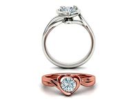 Brief Heart Solitaire Engagement ring version 2  | 3D