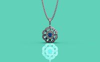 Classical Blue floral Pendant - Jewelry 3D - PG-377 | 3D
