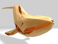 Polygonal Blue Whale Parametric | 3D