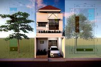 DESAIN RUMAH 4M x 9M 3 KAMAR