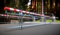 Railroad Barrier 9m High-Poly with Protective Grid