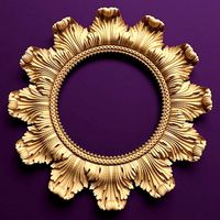 Carved round frame with acanthus leaves