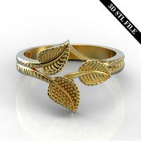 Leaf ring - STL file - 4 ring sizes - Ready to print | 3D
