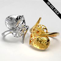 Heart wedding ring - STL file - 4 ring sizes - Ready to print | 3D