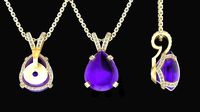 Pendant with cabochon  | 3D