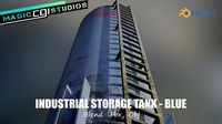 Industrial Vertical Storage Tank - Blue