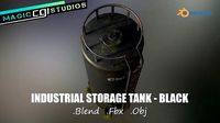 Industrial Vertical Storage Tank - Black