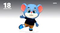 Mouse Rat Rodent Blue Animated Rigged