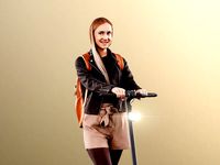 Celine 11433 - Casual Woman Riding Scooter With Bag