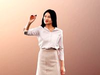Francine 11399 - Asian Woman Standing Writing On Whiteboard