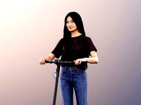 Francine 11290 - Casual Woman Riding Scooter