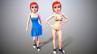 cartoon ginger girl