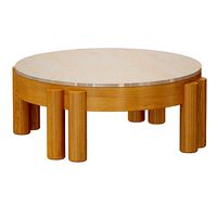 Oasis Round Wood Coffee Table Crate and Barrel