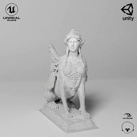 Sphinx Belvedere Sculpture VR AR Mobile-ready Game-ready