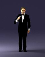 Man with a microphone in a suit 0316