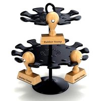 Stamp holder with rubber stamp