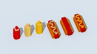 Voxel HotDogs and Sauces