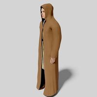 Jedi with robe- rigged and animated