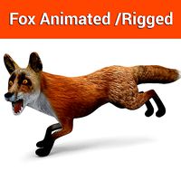 3D Fox Rigged Animated model