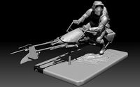 scout trooper starwars on byke