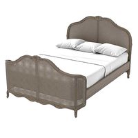 Oka King Size Madeleine Bed Wood Frame  Grey
