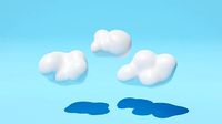 Cartoon clouds low poly