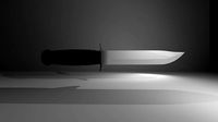 Kabar Combat Knife 3D Lowpoly Asset VR AR
