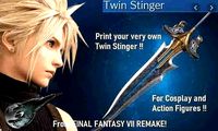 Twin Stinger Final Fantasy Cloud Strife Sword HALF PRICE SALE