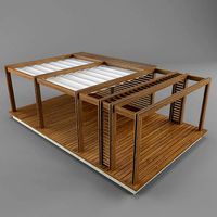 wooden pargola and fabric pargola