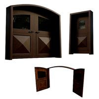 Kit of Vintage Doors with Glass Window PBR Options Textures