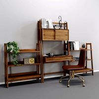 Mid-Century Wall Desk and low bookself