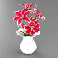 Lily pink tiger in vase