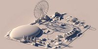 Simple Theme Park design Ferris whee roller coaster Carousel
