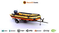 Lifeguard Rescue  Boat With Trailer