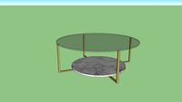 Table basse marbre et verre, marbre blanc Moricio