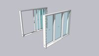 AX550 Stacking Glass Walls 3 Panel