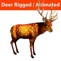 Deer rigged animated Model 3D