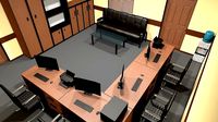 Office 3d model in Maxon 4d Cinema r 20