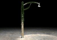 Street Lamp model with Leaves and Roots