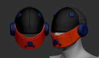 High quality scifi helmet high poly sculpt 3d printable