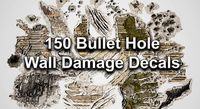 150 Bullet Hole Wall Damage Decal