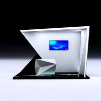 Futuristic Booth with deconstructed counter