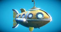 Steampunk Fish Submarine Game-Ready