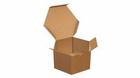 Paper box hexagonal packaging open 01 corrugated cardboard