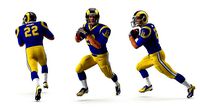 American Football Player Los Angeles Rams Running Pose