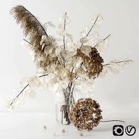 Bouquet with lunaria pampas grass and hydragea