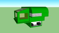 6.5ft truck bed slide in camper with 2 fold down section and a unique panoramic window/door view